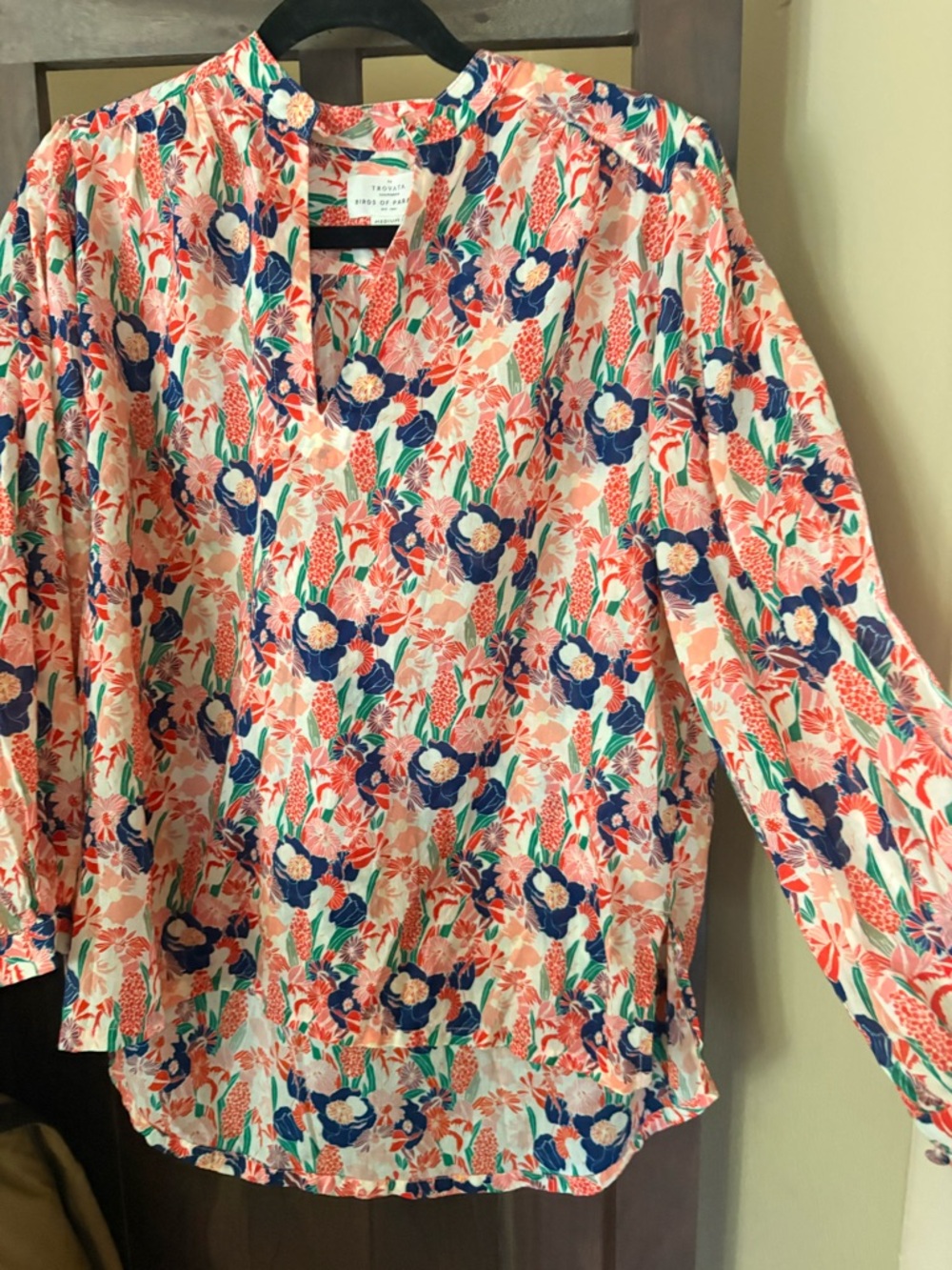 Trovata BIRDS OF PARADIS Bailey Floral Cotton Blouse, size M - Picture 11 of 14
